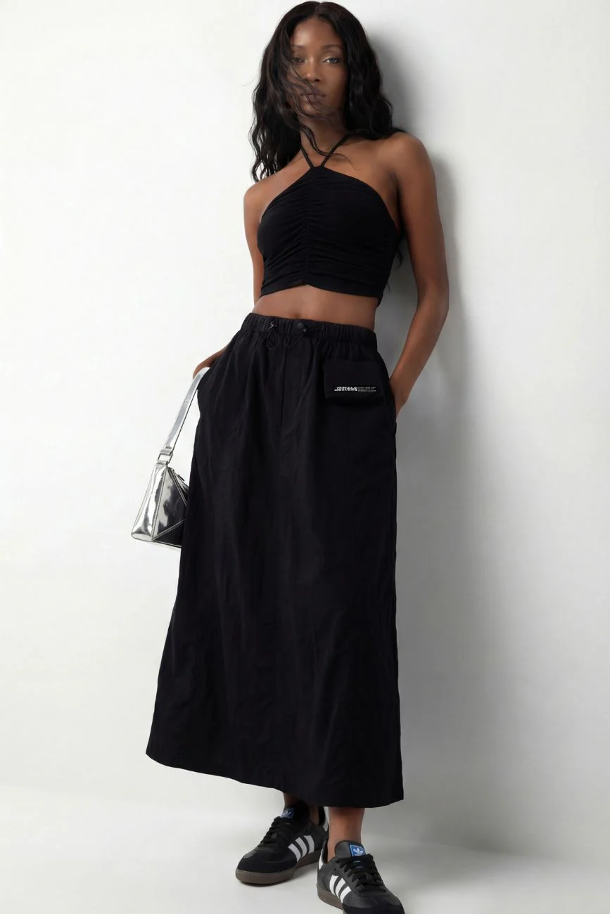 Cargo Parachute Skirt // Black