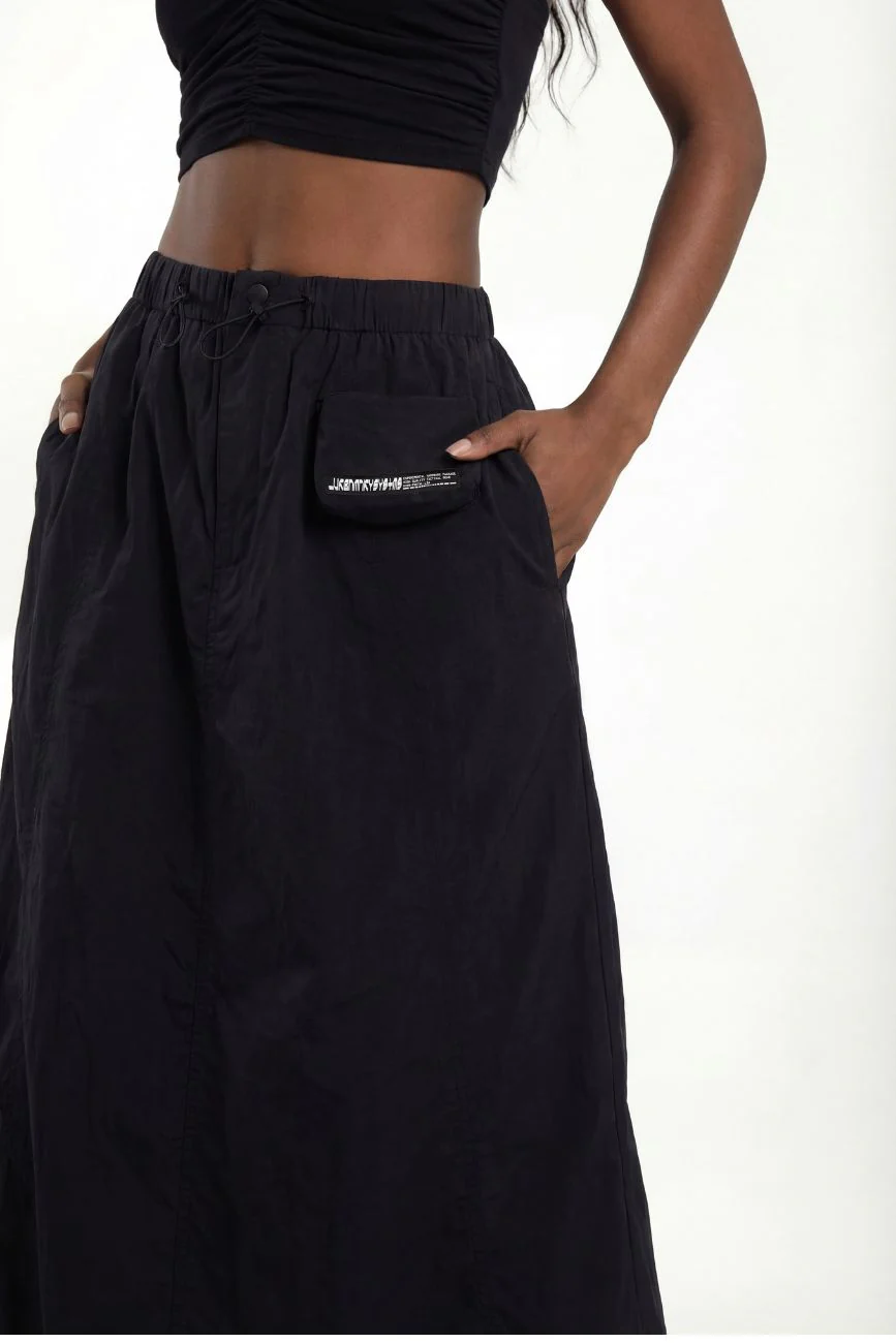 Cargo Parachute Skirt // Black - Image 2